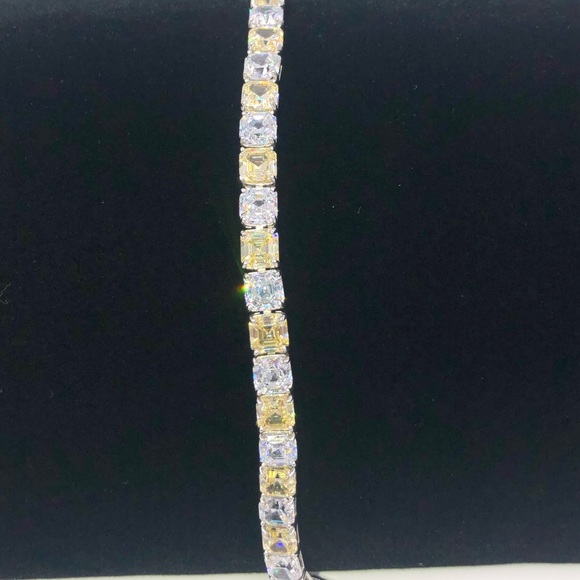 28ct Asscher Tennis Bracelet - Picture 12 of 16